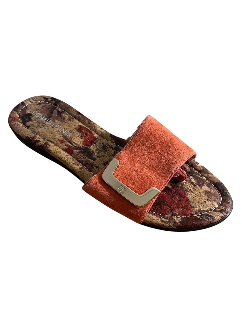 Donald J. Pliner Coral Leather Slide Sandal Bolt 6.5